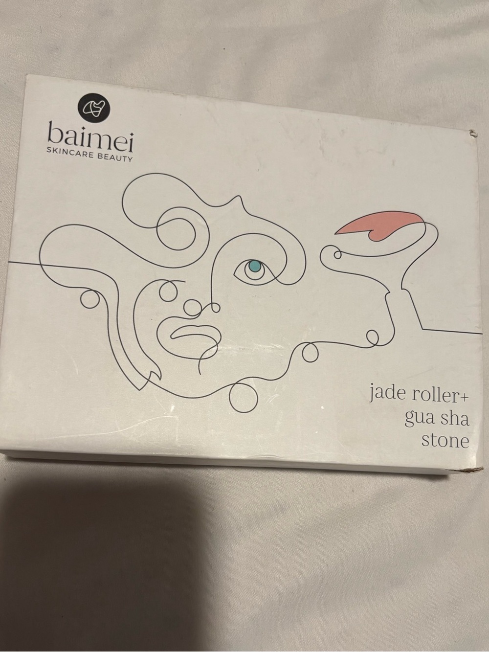 Aime Leon Dore White Jade Roller + Gua Sha Stone - Facial Massage Set